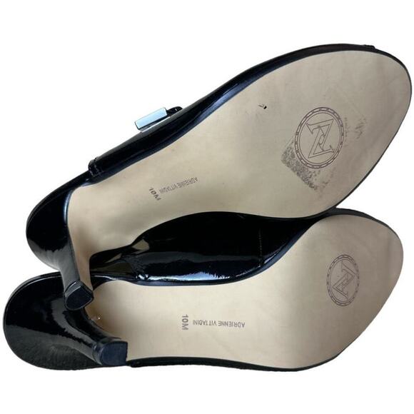 Adrienne Vittadini Black Heels Peep Toe Patent Leather Women's Size 10M NWOB - Picture 5 of 8